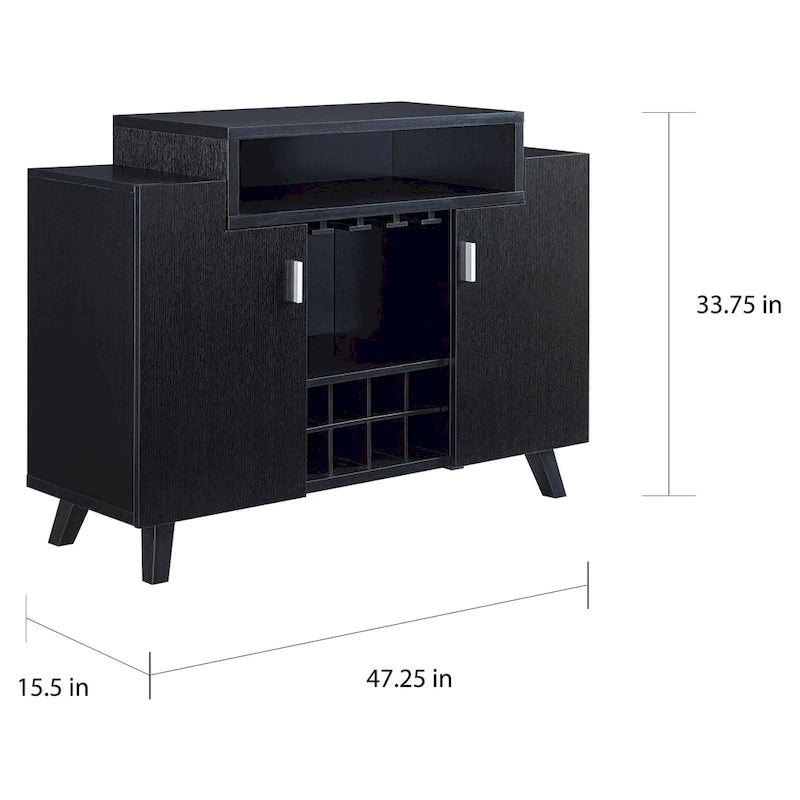 Credenza portavino contemporanea nera/cappuccino — 1 Unità