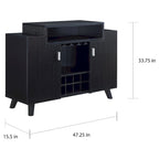 Credenza portavino contemporanea nera/cappuccino — 1 Unità