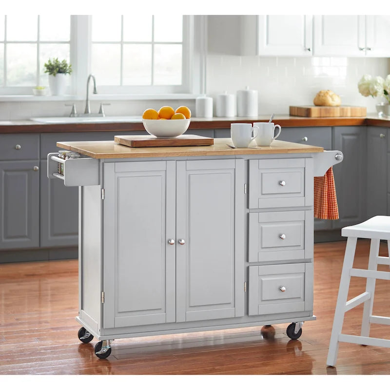 Carrello da cucina con anta a ribalta e 3 cassetti