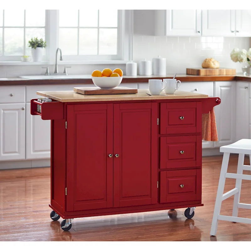 Carrello da cucina con anta a ribalta e 3 cassetti
