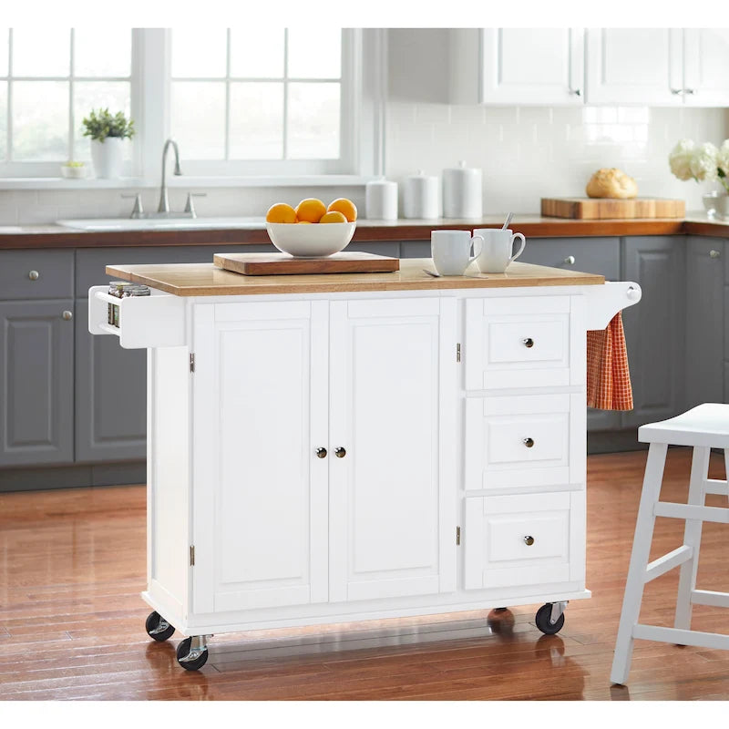Carrello da cucina con anta a ribalta e 3 cassetti