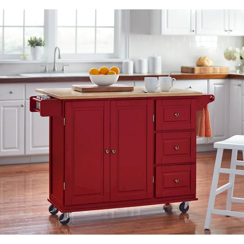 Carrello da cucina con anta a ribalta e 3 cassetti