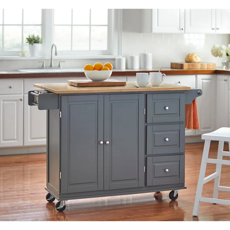 Carrello da cucina con anta a ribalta e 3 cassetti