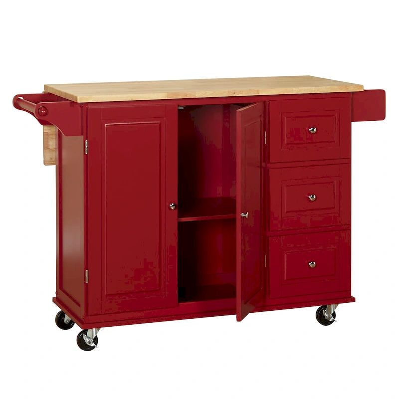 Carrello da cucina con anta a ribalta e 3 cassetti