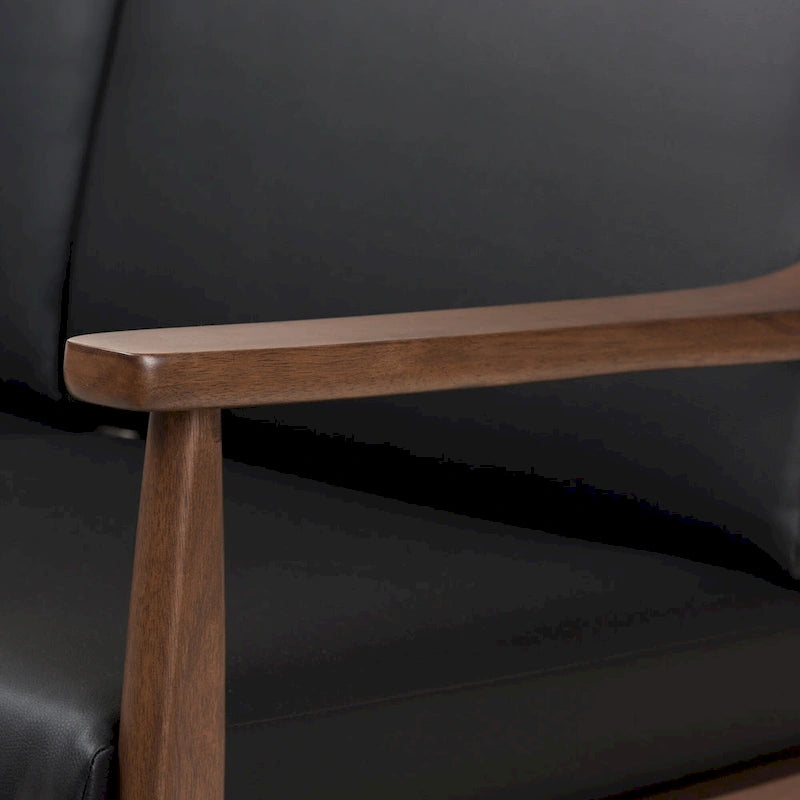 Divanetto Mid-Century Modern con Cuscini Sfoderabili Marrone e Nero