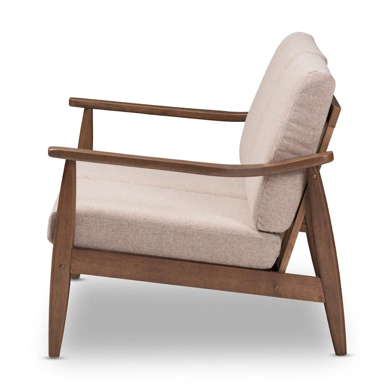 Divanetto Mid-Century Modern con Cuscini Sfoderabili Marrone e Nero