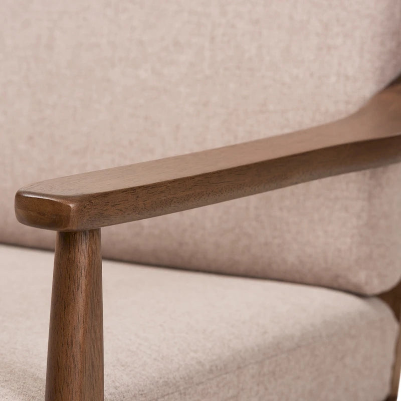 Divanetto Mid-Century Modern con Cuscini Sfoderabili Marrone e Nero
