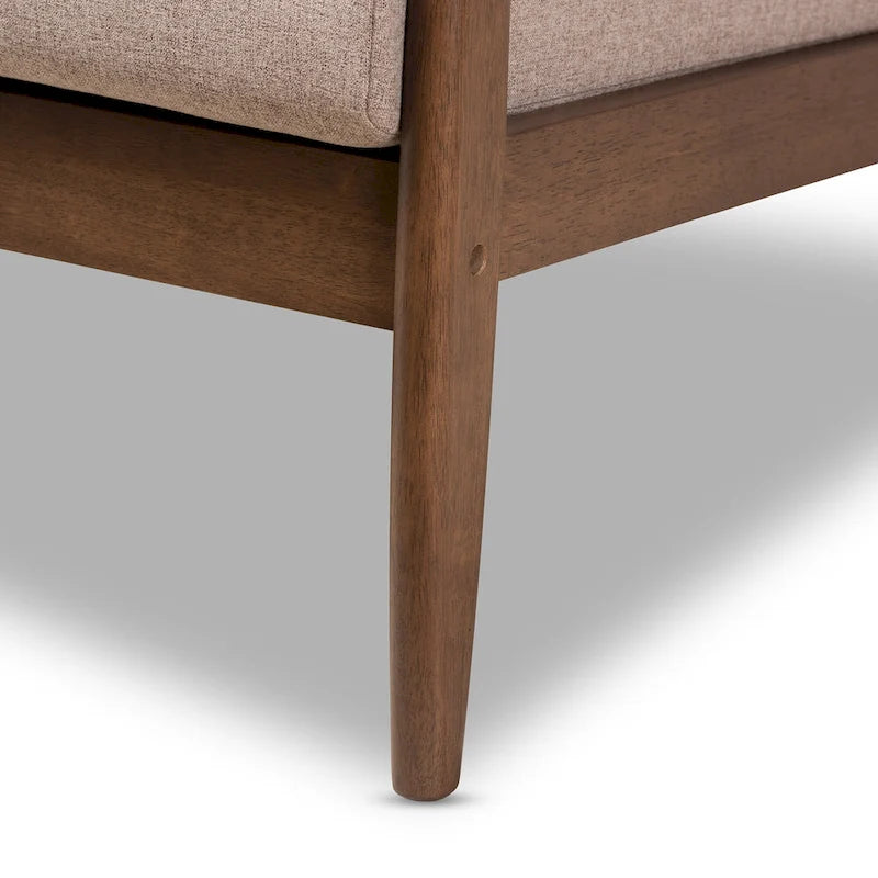 Divanetto Mid-Century Modern con Cuscini Sfoderabili Marrone e Nero