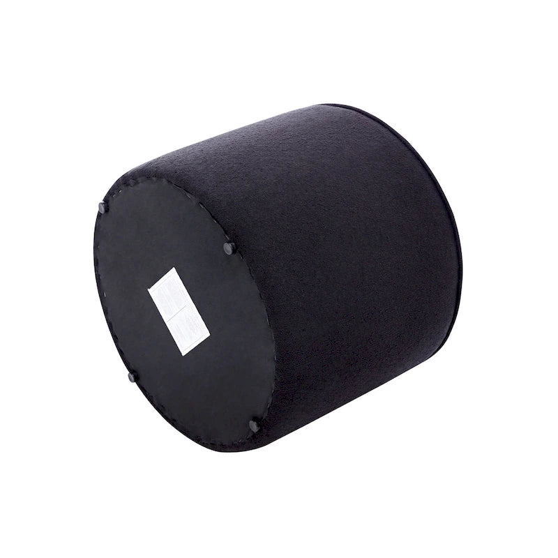 Tavolino/Pouf Ottomano Rotondo Rivestito in Bouclé in Colori Classici