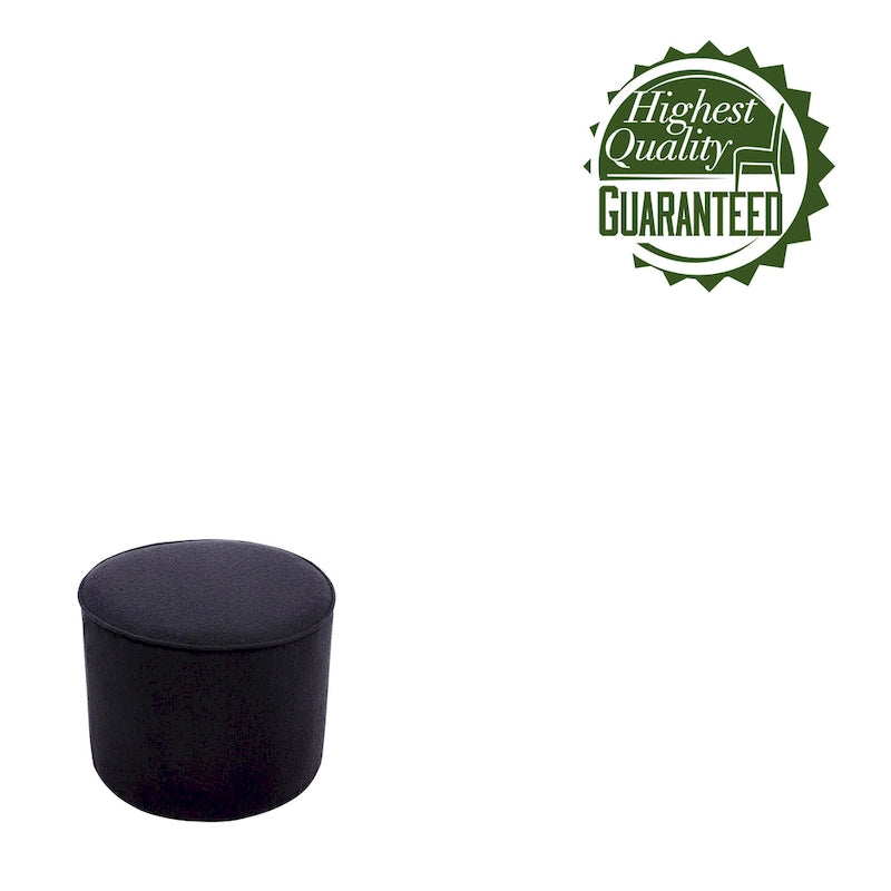 Tavolino/Pouf Ottomano Rotondo Rivestito in Bouclé in Colori Classici