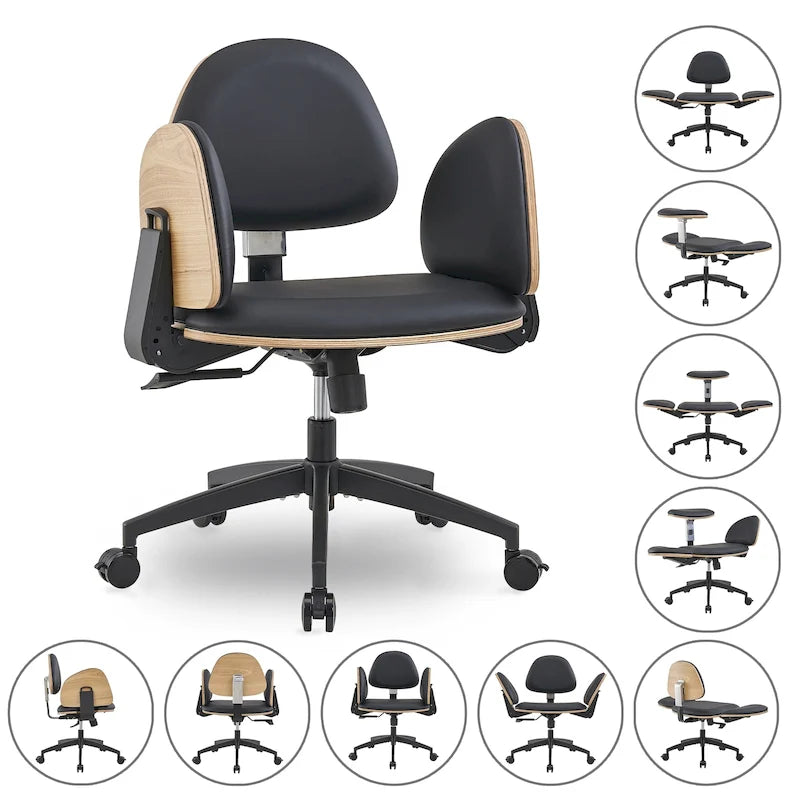 Sedia da meditazione regolabile nera Sedia ergonomica reclinabile da ufficio e da gaming