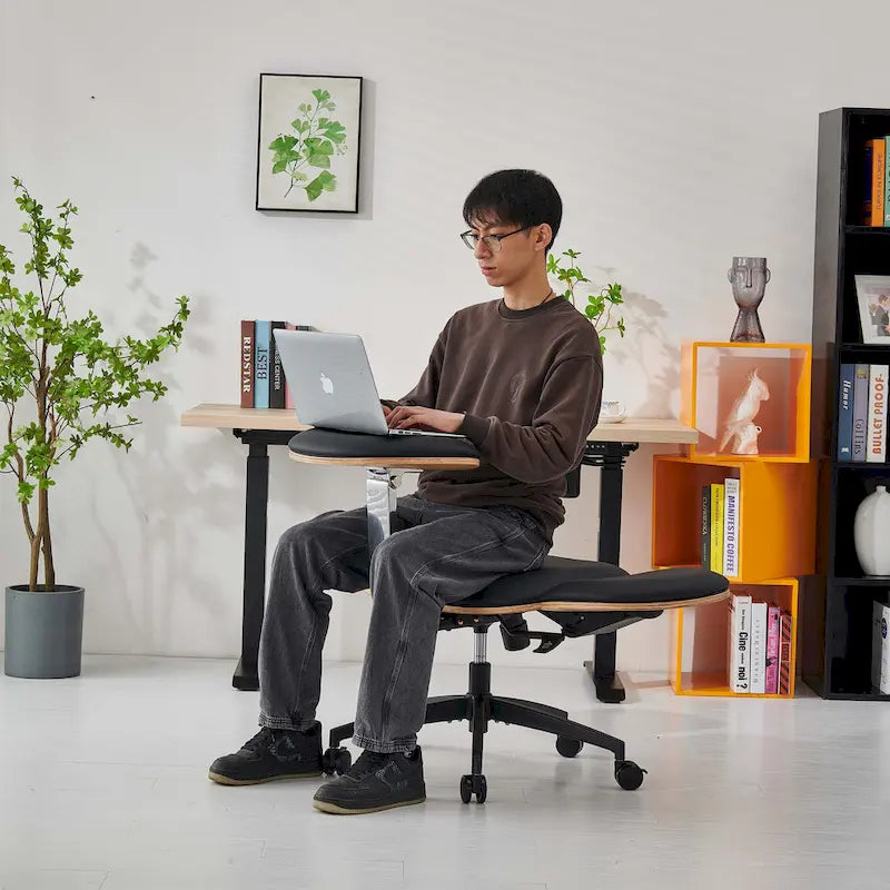 Sedia da meditazione regolabile nera Sedia ergonomica reclinabile da ufficio e da gaming