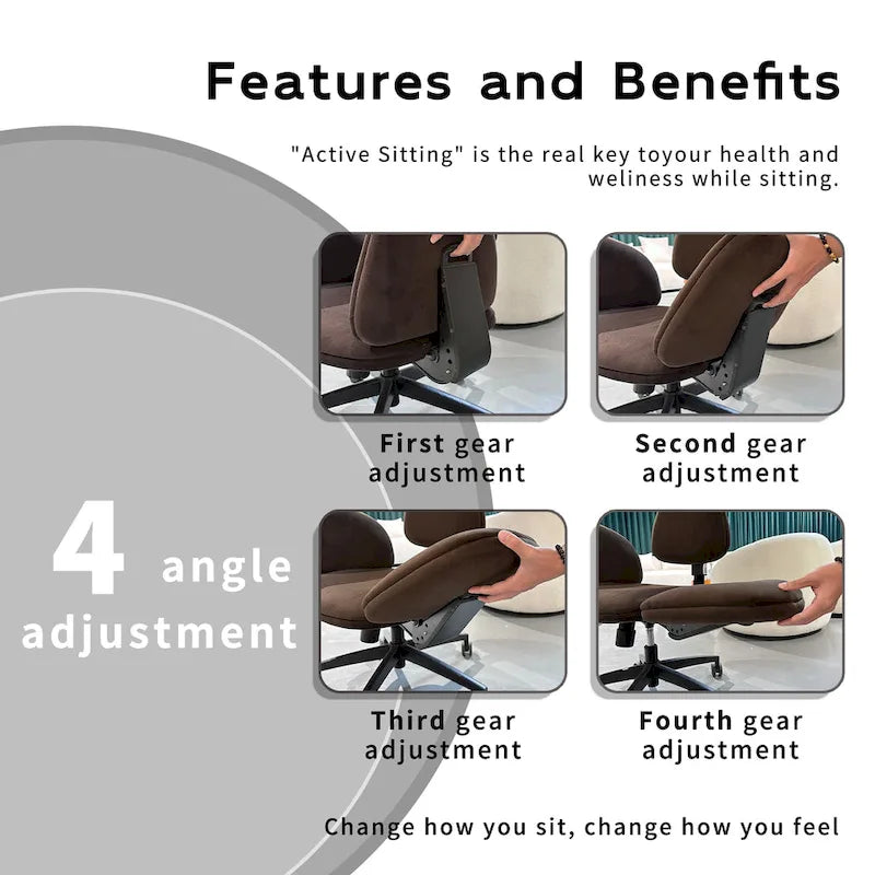Sedia da meditazione regolabile nera Sedia ergonomica reclinabile da ufficio e da gaming
