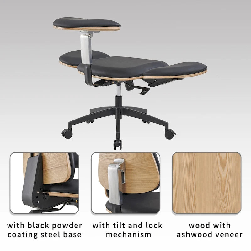 Sedia da meditazione regolabile nera Sedia ergonomica reclinabile da ufficio e da gaming