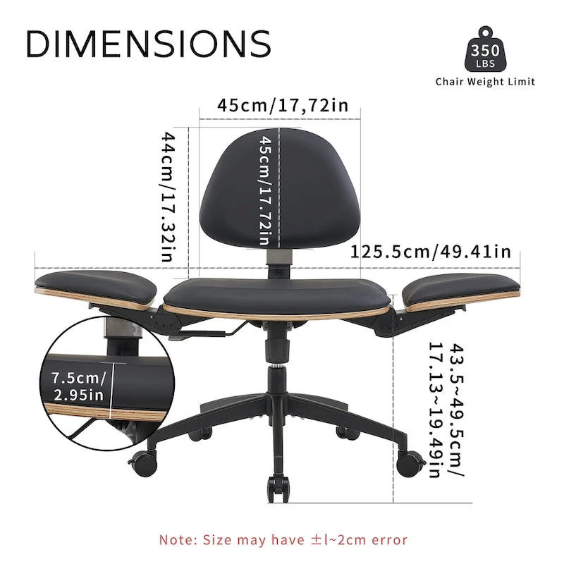 Sedia da meditazione regolabile nera Sedia ergonomica reclinabile da ufficio e da gaming