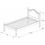 Letto a piattaforma con testiera a pannello in legno massello al 100% Reston, dimensioni Twin