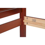 Letto a piattaforma con testiera a pannello in legno massello al 100% Reston, dimensioni Twin
