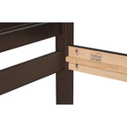 Letto a piattaforma con testiera a pannello in legno massello al 100% Reston, dimensioni Twin