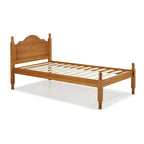 Letto a piattaforma con testiera a pannello in legno massello al 100% Reston, dimensioni Twin