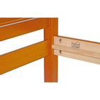 Letto a piattaforma con testiera a pannello in legno massello al 100% Reston, dimensioni Twin