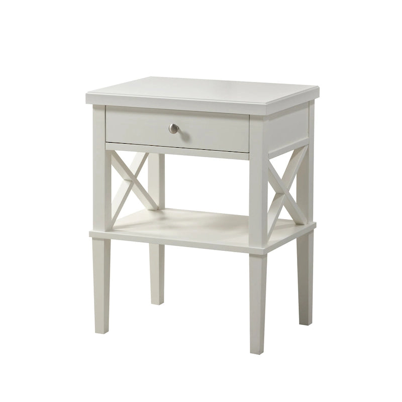 Comodino in legno multicolore con cassetto e ripiano inferiore – Singolo