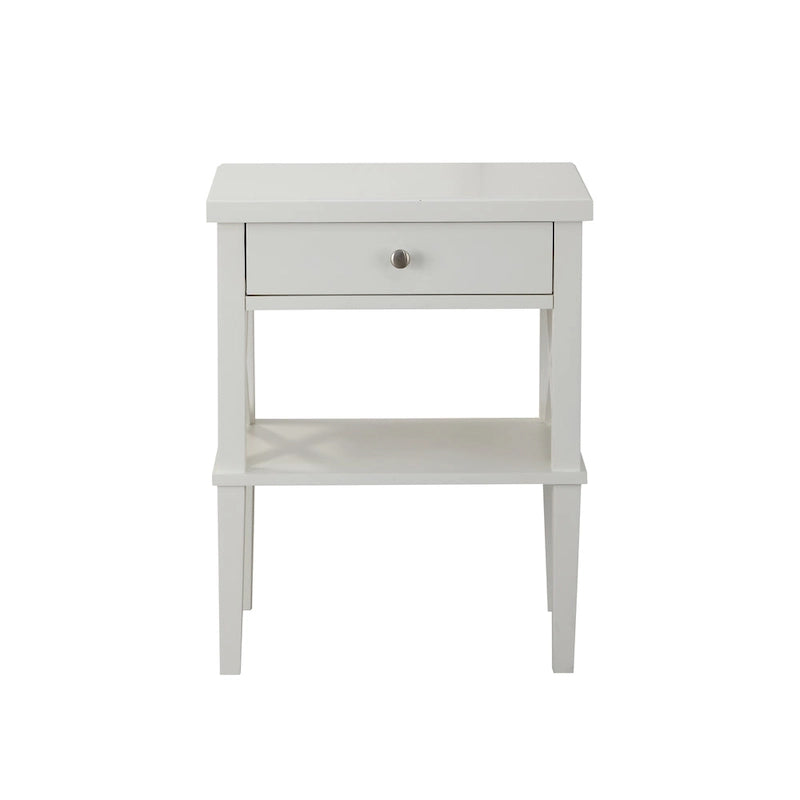 Comodino in legno multicolore con cassetto e ripiano inferiore – Singolo
