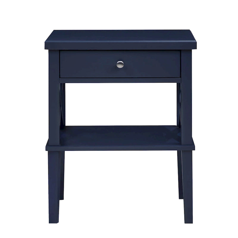 Comodino in legno multicolore con cassetto e ripiano inferiore – Singolo