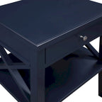 Comodino in legno multicolore con cassetto e ripiano inferiore – Singolo
