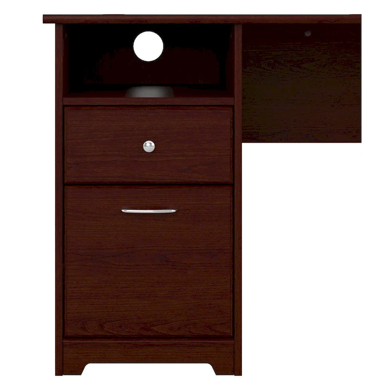 Scrivania in legno di ciliegio per computer con cassetto portadocumenti e scomparto portaoggetti