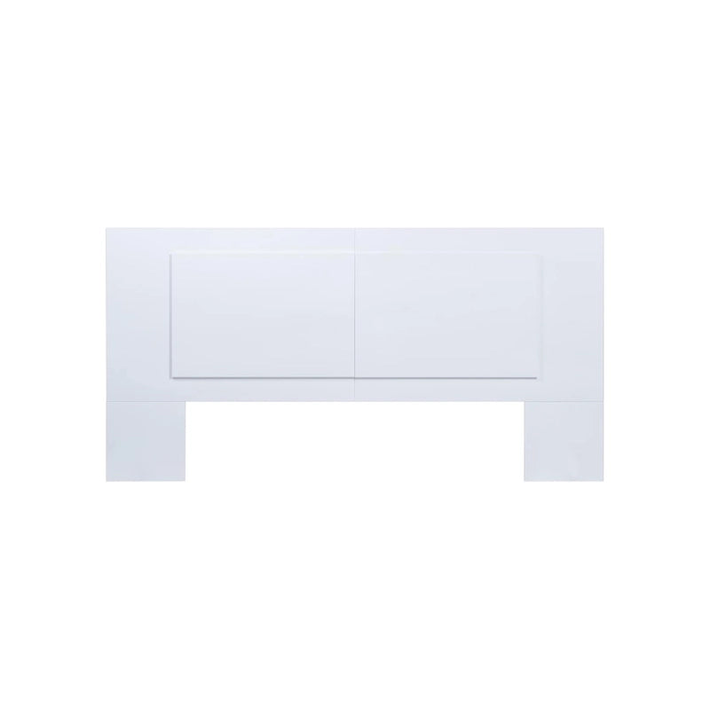 Testiera a pannello piatto a muro bianco sporco / rovere / caramello, adatta per letto king size / queen size / full size, installazione da 1 persona