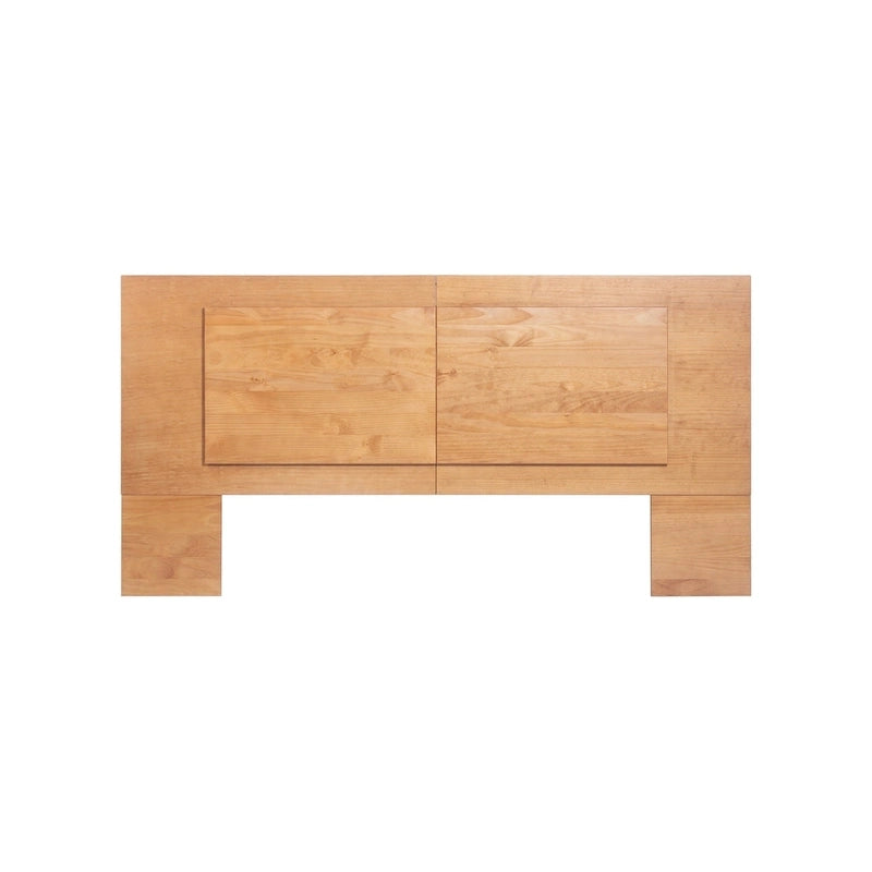 Testiera a pannello piatto a muro bianco sporco / rovere / caramello, adatta per letto king size / queen size / full size, installazione da 1 persona