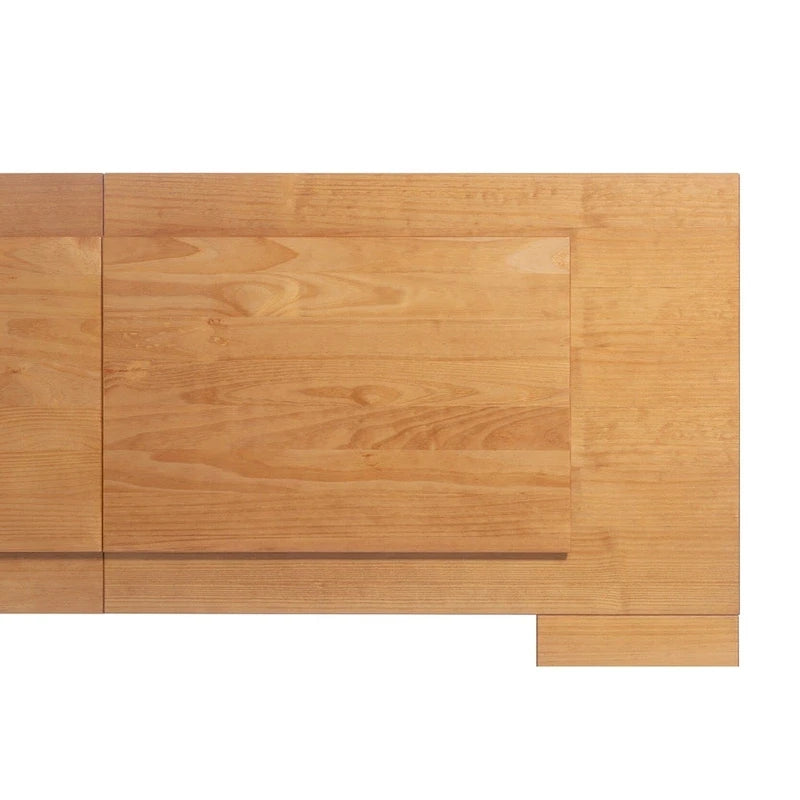 Testiera a pannello piatto a muro bianco sporco / rovere / caramello, adatta per letto king size / queen size / full size, installazione da 1 persona