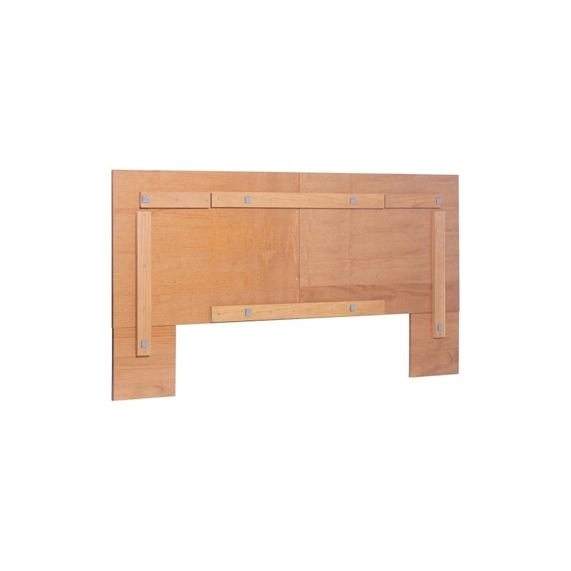 Testiera a pannello piatto a muro bianco sporco / rovere / caramello, adatta per letto king size / queen size / full size, installazione da 1 persona