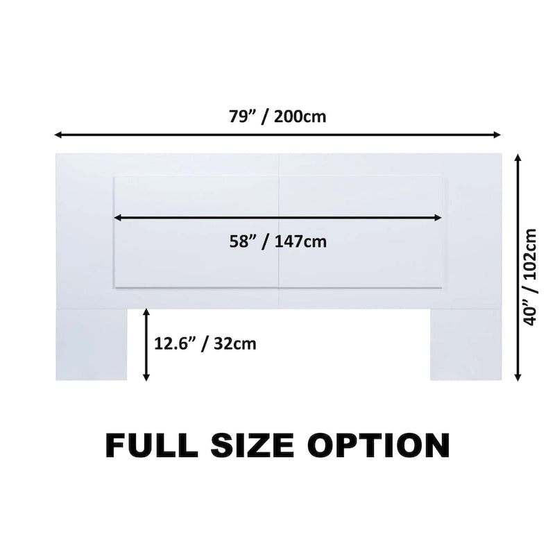 Testiera a pannello piatto a muro bianco sporco / rovere / caramello, adatta per letto king size / queen size / full size, installazione da 1 persona