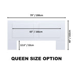Testiera a pannello piatto a muro bianco sporco / rovere / caramello, adatta per letto king size / queen size / full size, installazione da 1 persona