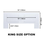 Testiera a pannello piatto a muro bianco sporco / rovere / caramello, adatta per letto king size / queen size / full size, installazione da 1 persona