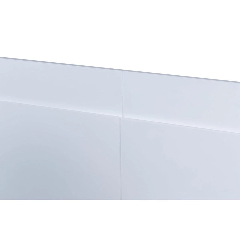 Testiera a pannello piatto a muro bianco sporco / rovere / caramello, adatta per letto king size / queen size / full size, installazione da 1 persona