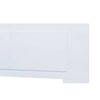 Testiera a pannello piatto a muro bianco sporco / rovere / caramello, adatta per letto king size / queen size / full size, installazione da 1 persona