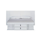 Testiera a pannello piatto a muro bianco sporco / rovere / caramello, adatta per letto king size / queen size / full size, installazione da 1 persona