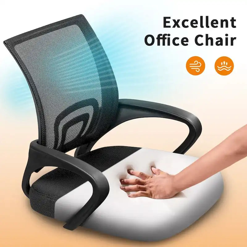 Sedia da scrivania ergonomica in rete con braccioli, girevole, regolabile per ufficio
