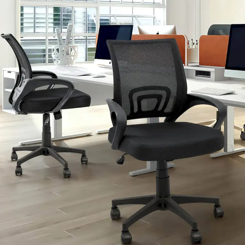 Sedia da scrivania ergonomica in rete con braccioli, girevole, regolabile per ufficio