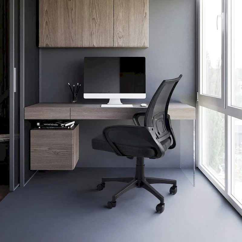 Sedia da scrivania ergonomica in rete con braccioli, girevole, regolabile per ufficio