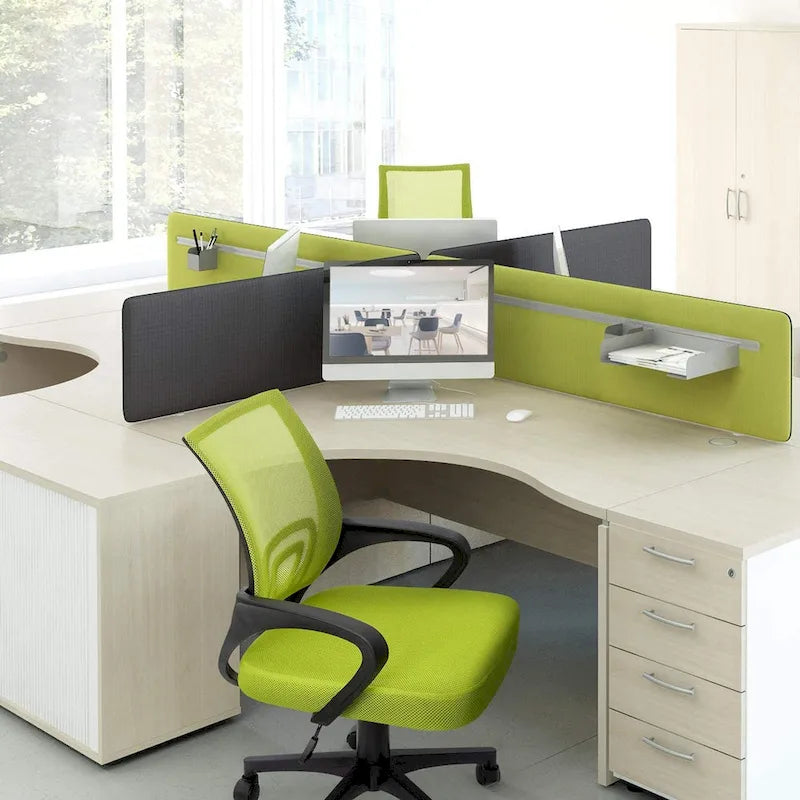 Sedia da scrivania ergonomica in rete con braccioli, girevole, regolabile per ufficio