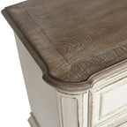 Comodino tradizionale a 2 cassetti Antique White / Weathered Bisque, 1 persona