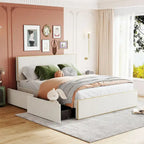 Letto imbottito a piattaforma, Queen Size, con 4 cassetti