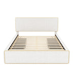 Letto imbottito a piattaforma, Queen Size, con 4 cassetti