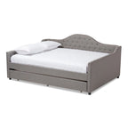 Daybed moderno grigio/beige con letto estraibile — Per 2 persone, misure full e queen