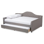 Daybed moderno grigio/beige con letto estraibile — Per 2 persone, misure full e queen