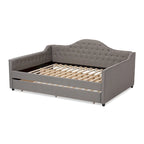 Daybed moderno grigio/beige con letto estraibile — Per 2 persone, misure full e queen