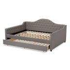 Daybed moderno grigio/beige con letto estraibile — Per 2 persone, misure full e queen
